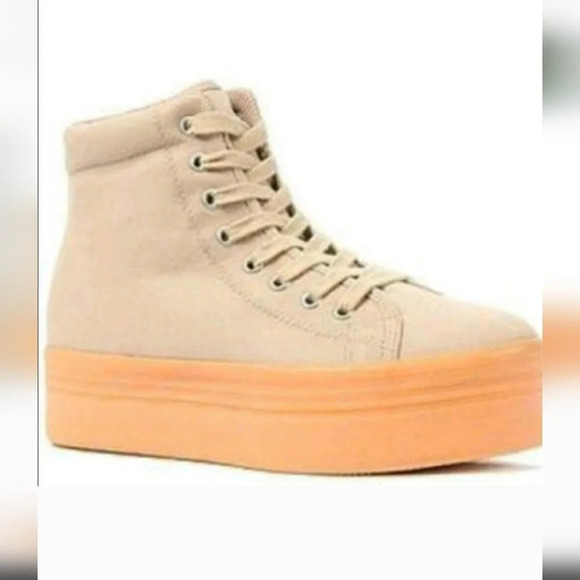 Jeffrey Campbell JC PLAY sz. 8.5 Chunky Platform Sneakers Lace Up High Top Shoes - Picture 1 of 10